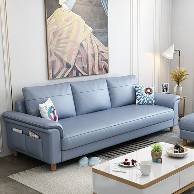 Sofá de sofá de cuero de cuero sintético resistente a las manchas Setente de brazo superior con almohadas