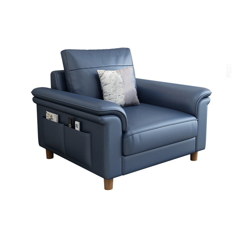 Sofá de sofá de cuero de cuero sintético resistente a las manchas Setente de brazo superior con almohadas