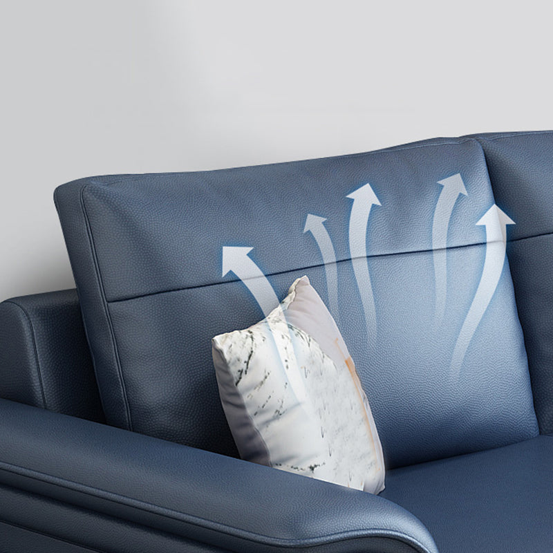 Sofá de sofá de cuero de cuero sintético resistente a las manchas Setente de brazo superior con almohadas