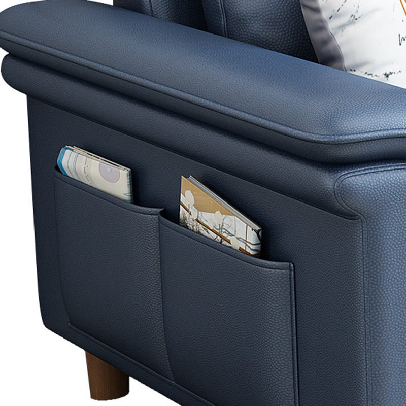 Sofá de sofá de cuero de cuero sintético resistente a las manchas Setente de brazo superior con almohadas