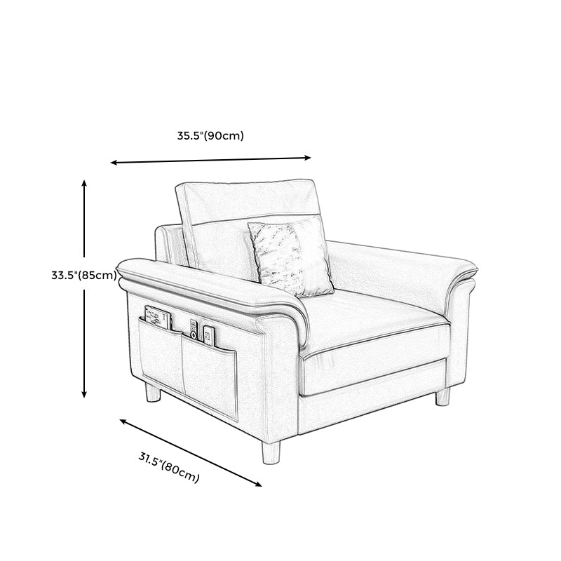 Sofá de sofá de cuero de cuero sintético resistente a las manchas Setente de brazo superior con almohadas