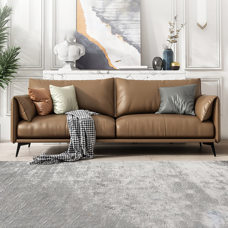 Divano tappezzeria marrone scuro contemporaneo con cuscino indietro per soggiorno