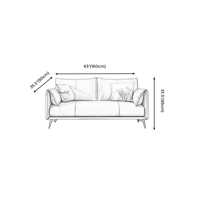 Divano tappezzeria marrone scuro contemporaneo con cuscino indietro per soggiorno