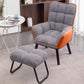 PU Leather Arm Chair 30.70" L x 20.86" W x 39.37" H Biscuit Back Accent Armchair Orange Houndstooth Linen With Ottoman Clearhalo 'Accent Chairs' 'accent_chairs' 'Chairs & Seating' 'furn' 'furn_accent_chairs' 'Furniture' 'Living Room Furniture' 5314088
