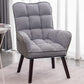 PU Leather Arm Chair 30.70" L x 20.86" W x 39.37" H Biscuit Back Accent Armchair Gray Houndstooth Linen Without Ottoman Clearhalo 'Accent Chairs' 'accent_chairs' 'Chairs & Seating' 'furn' 'furn_accent_chairs' 'Furniture' 'Living Room Furniture' 5314096