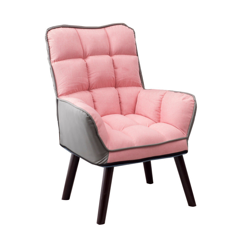 PU Leather Arm Chair 30.70" L x 20.86" W x 39.37" H Biscuit Back Accent Armchair Clearhalo 'Accent Chairs' 'accent_chairs' 'Chairs & Seating' 'furn' 'furn_accent_chairs' 'Furniture' 'Living Room Furniture' 5314097