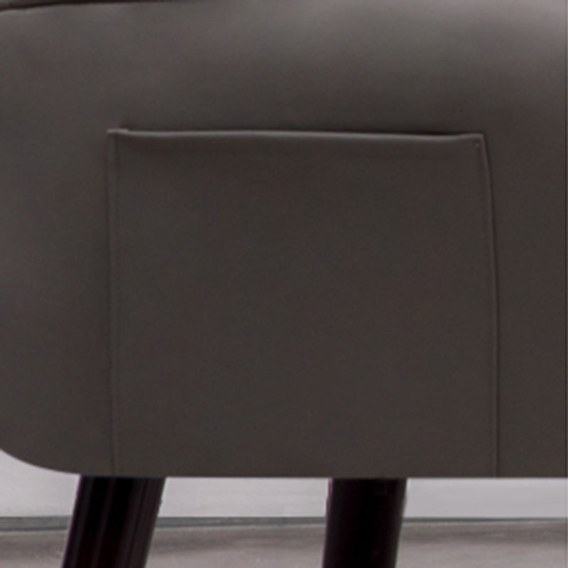 PU Leather Arm Chair 30.70" L x 20.86" W x 39.37" H Biscuit Back Accent Armchair Clearhalo 'Accent Chairs' 'accent_chairs' 'Chairs & Seating' 'furn' 'furn_accent_chairs' 'Furniture' 'Living Room Furniture' 5314102