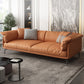 Stationary Stain Resistant Genuine Leather Living Room Pillow Top Arm Sofa 86"L x 37"W x 33"H Latex Clearhalo 'furn' 'furn_sofas' 'Furniture' 'Living Room Furniture' 'Sofa' 'sofas' 5314131