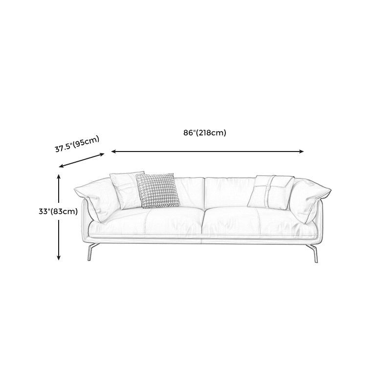 Stationary Stain Resistant Genuine Leather Living Room Pillow Top Arm Sofa Clearhalo 'furn' 'furn_sofas' 'Furniture' 'Living Room Furniture' 'Sofa' 'sofas' 5314149