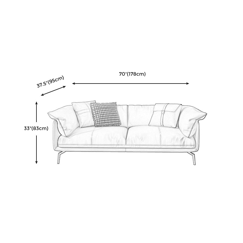 Stationary Stain Resistant Genuine Leather Living Room Pillow Top Arm Sofa Clearhalo 'furn' 'furn_sofas' 'Furniture' 'Living Room Furniture' 'Sofa' 'sofas' 5314150