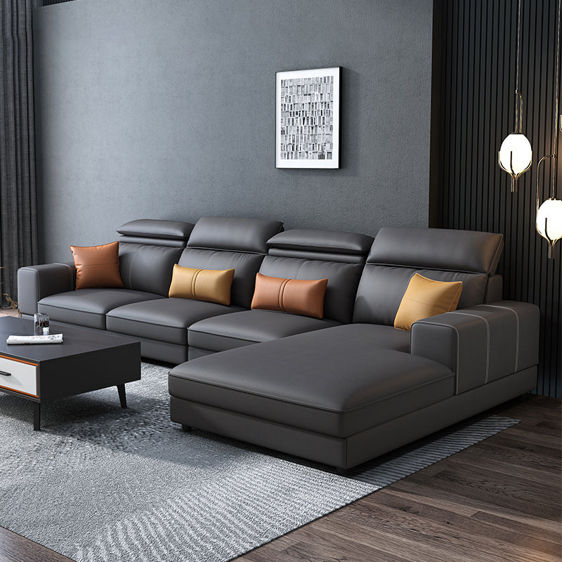 En forme en L Faux en cuir carré section arrière haut de dos avec résistance à l'usure