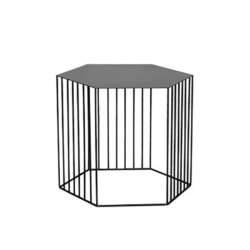 Tavolino glam esagono metal tavolo laterale geometrico in oro/nero/bianco