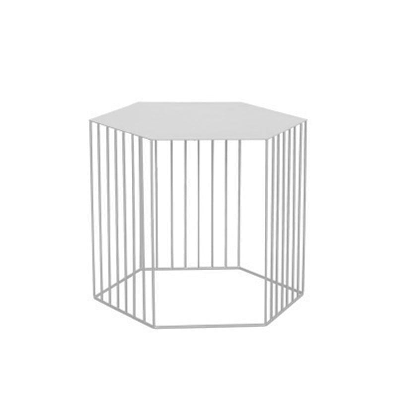 Tavolino glam esagono metal tavolo laterale geometrico in oro/nero/bianco