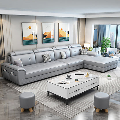 Faux lederen slipcovered moderne opslag sectionele sectionele voor vier personen