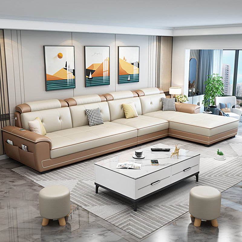 Fucile in pelle moderna a fatica in pelle sezionale per quattro persone