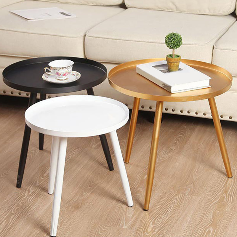 Contemporary 3 Legs Coffee Table Metal Tray Top Cocktail Table