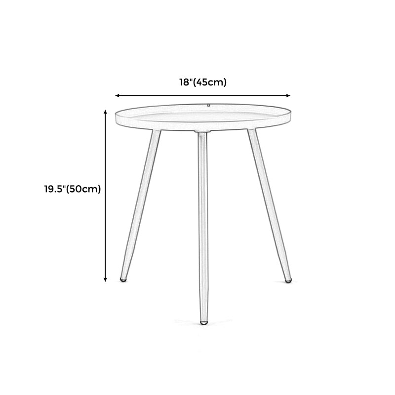 Contemporary 3 Legs Coffee Table Metal Tray Top Cocktail Table