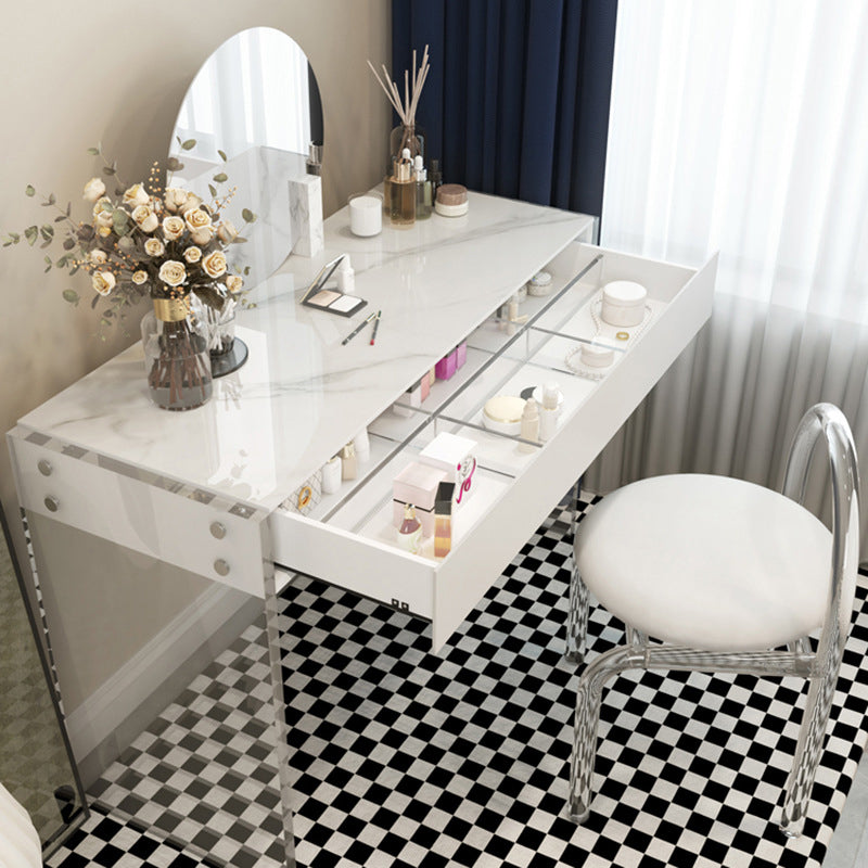 Vanity da 29,5 "in altezza in ardesia bianca/ top in legno con cassetto per la camera da letto