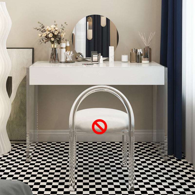 Vanity da 29,5 "in altezza in ardesia bianca/ top in legno con cassetto per la camera da letto