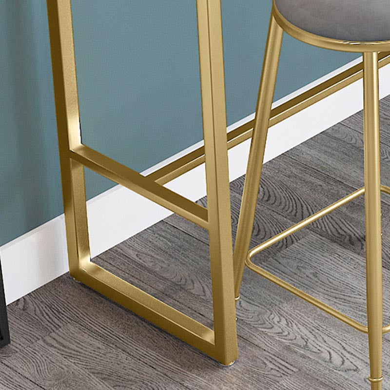 Table à manger en pierre de bar à barreaux de luxe traditionnelle table de bar à trestle doré