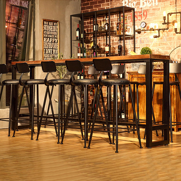 Tavolo da pranzo bar rettangolare tavolo da pranzo a barre contemporaneo con base di cavalletto in metallo