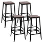Dining Room Industrial Style Wood Barstool Iron 4 Legs Bar Stool with Pedal Backless 4 Piece Set Clearhalo 'Bar Furniture' 'Bar Stools' 'bar_stools' 'furn' 'furn_bar_stools' 'Furniture' 'Kitchen & Dining Furniture' 5319833