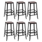 Dining Room Industrial Style Wood Barstool Iron 4 Legs Bar Stool with Pedal Backless 6 Piece Set Clearhalo 'Bar Furniture' 'Bar Stools' 'bar_stools' 'furn' 'furn_bar_stools' 'Furniture' 'Kitchen & Dining Furniture' 5319835
