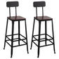 Dining Room Industrial Style Wood Barstool Iron 4 Legs Bar Stool with Pedal With Back 2 Piece Set Clearhalo 'Bar Furniture' 'Bar Stools' 'bar_stools' 'furn' 'furn_bar_stools' 'Furniture' 'Kitchen & Dining Furniture' 5319839