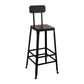 Dining Room Industrial Style Wood Barstool Iron 4 Legs Bar Stool with Pedal Clearhalo 'Bar Furniture' 'Bar Stools' 'bar_stools' 'furn' 'furn_bar_stools' 'Furniture' 'Kitchen & Dining Furniture' 5319840