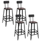 Dining Room Industrial Style Wood Barstool Iron 4 Legs Bar Stool with Pedal With Back 4 Piece Set Clearhalo 'Bar Furniture' 'Bar Stools' 'bar_stools' 'furn' 'furn_bar_stools' 'Furniture' 'Kitchen & Dining Furniture' 5319841