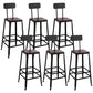 Dining Room Industrial Style Wood Barstool Iron 4 Legs Bar Stool with Pedal With Back 6 Piece Set Clearhalo 'Bar Furniture' 'Bar Stools' 'bar_stools' 'furn' 'furn_bar_stools' 'Furniture' 'Kitchen & Dining Furniture' 5319843