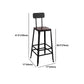 Dining Room Industrial Style Wood Barstool Iron 4 Legs Bar Stool with Pedal Clearhalo 'Bar Furniture' 'Bar Stools' 'bar_stools' 'furn' 'furn_bar_stools' 'Furniture' 'Kitchen & Dining Furniture' 5319850