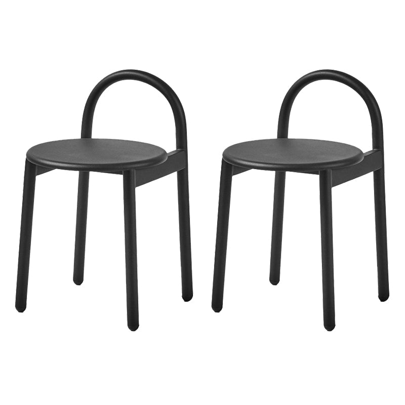 Modern Circular Wood Top Barstool Metal 4 Legs Bar Stool voor woonkamer