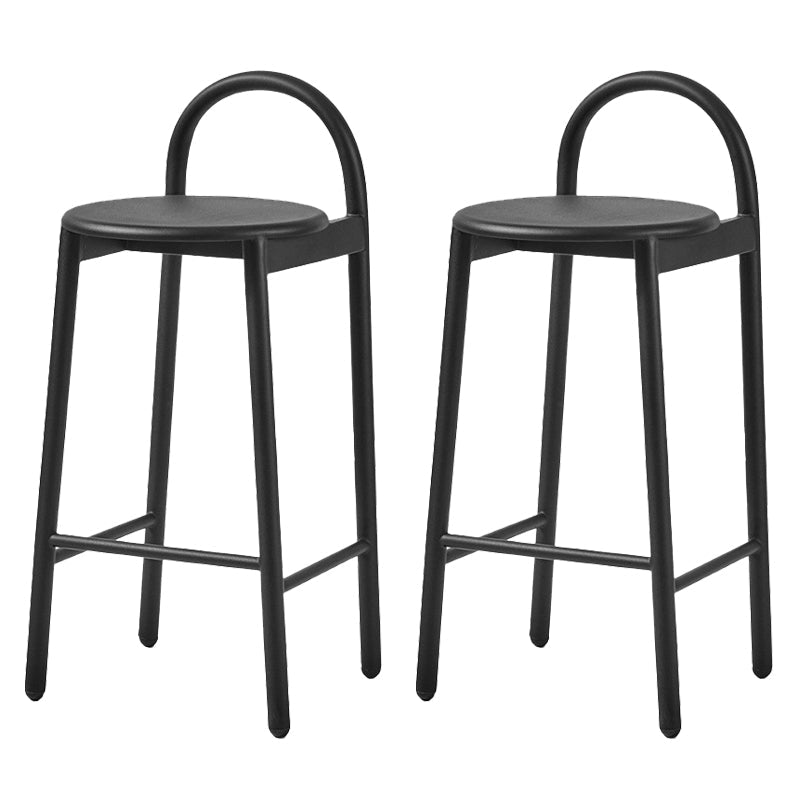 Modern Circular Wood Top Barstool Metal 4 Legs Bar Stool voor woonkamer