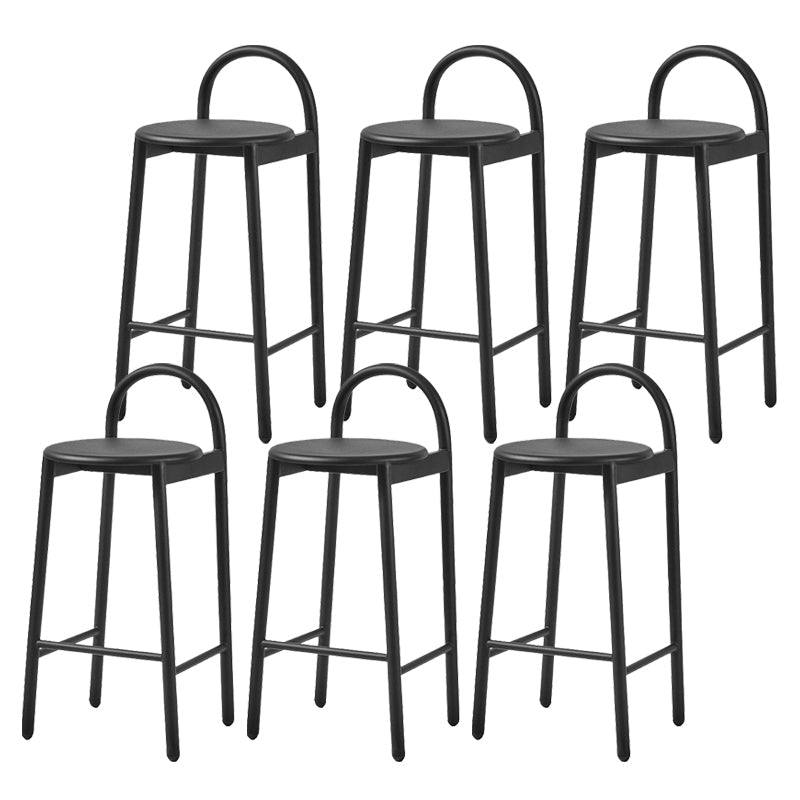 Modern Circular Wood Top Barstool Metal 4 Legs Bar Stool voor woonkamer