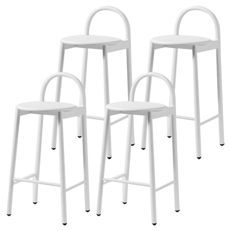 Moderno top in legno circolare da bar in metallo a 4 gambe sgabello per soggiorno