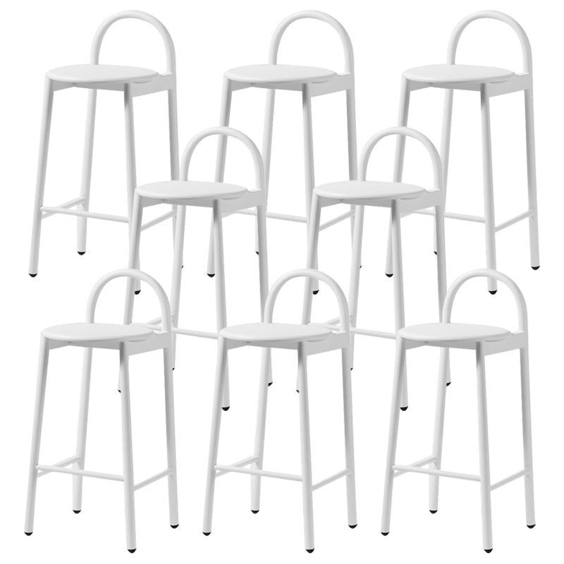Modern Circular Wood Top Barstool Metal 4 Legs Bar Stool voor woonkamer