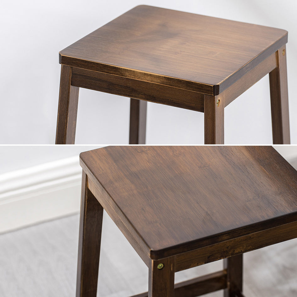 Sala da pranzo semplice in legno sgabello da bar in legno a 4 gambe con pedale