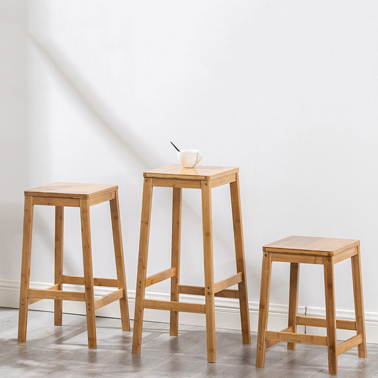 Sala da pranzo semplice in legno sgabello da bar in legno a 4 gambe con pedale