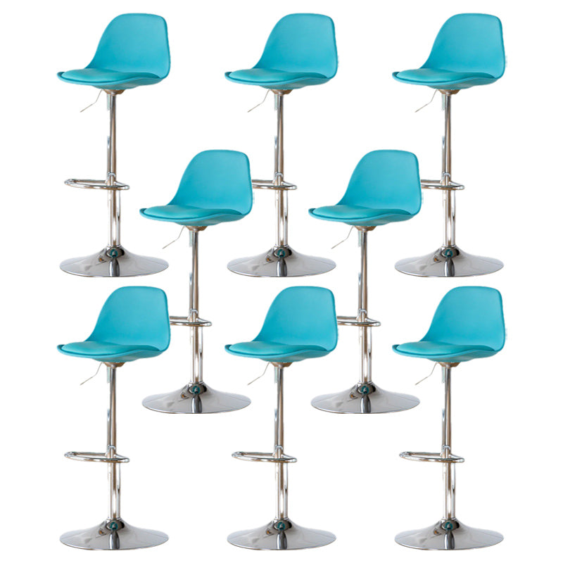 Living Room Nordic Liftable Barstool Leather Bar Stool with Silver Base Blue 8 Piece Set Clearhalo 'Bar Furniture' 'Bar Stools' 'bar_stools' 'furn' 'furn_bar_stools' 'Furniture' 'Kitchen & Dining Furniture' 5319956