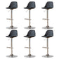 Living Room Nordic Liftable Barstool Leather Bar Stool with Silver Base Black 6 Piece Set Clearhalo 'Bar Furniture' 'Bar Stools' 'bar_stools' 'furn' 'furn_bar_stools' 'Furniture' 'Kitchen & Dining Furniture' 5319962