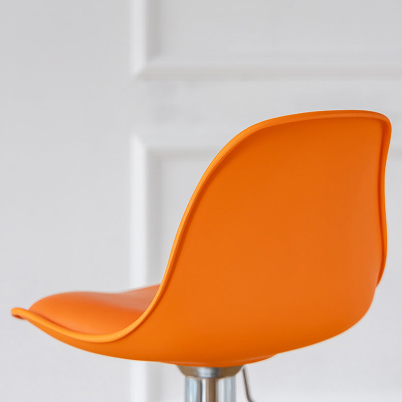 Living Room Nordic Liftable Barstool Leather Bar Stool with Silver Base Clearhalo 'Bar Furniture' 'Bar Stools' 'bar_stools' 'furn' 'furn_bar_stools' 'Furniture' 'Kitchen & Dining Furniture' 5319963