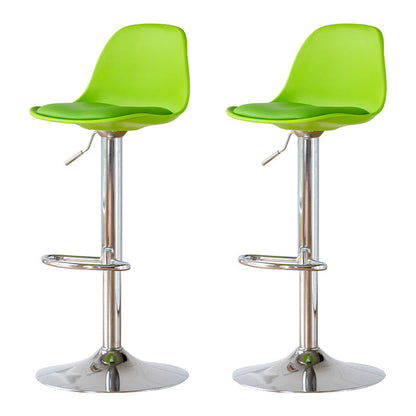 Living Room Nordic Liftable Barstool Leather Bar Stool with Silver Base Green 2 Piece Set Clearhalo 'Bar Furniture' 'Bar Stools' 'bar_stools' 'furn' 'furn_bar_stools' 'Furniture' 'Kitchen & Dining Furniture' 5319967