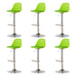 Living Room Nordic Liftable Barstool Leather Bar Stool with Silver Base Green 6 Piece Set Clearhalo 'Bar Furniture' 'Bar Stools' 'bar_stools' 'furn' 'furn_bar_stools' 'Furniture' 'Kitchen & Dining Furniture' 5319971