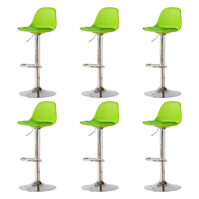 Living Room Nordic Liftable Barstool Leather Bar Stool with Silver Base Green 6 Piece Set Clearhalo 'Bar Furniture' 'Bar Stools' 'bar_stools' 'furn' 'furn_bar_stools' 'Furniture' 'Kitchen & Dining Furniture' 5319971