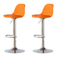 Living Room Nordic Liftable Barstool Leather Bar Stool with Silver Base Orange 2 Piece Set Clearhalo 'Bar Furniture' 'Bar Stools' 'bar_stools' 'furn' 'furn_bar_stools' 'Furniture' 'Kitchen & Dining Furniture' 5319974