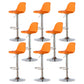 Living Room Nordic Liftable Barstool Leather Bar Stool with Silver Base Orange 8 Piece Set Clearhalo 'Bar Furniture' 'Bar Stools' 'bar_stools' 'furn' 'furn_bar_stools' 'Furniture' 'Kitchen & Dining Furniture' 5319979