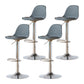 Living Room Nordic Liftable Barstool Leather Bar Stool with Silver Base Grey 4 Piece Set Clearhalo 'Bar Furniture' 'Bar Stools' 'bar_stools' 'furn' 'furn_bar_stools' 'Furniture' 'Kitchen & Dining Furniture' 5319981