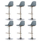 Living Room Nordic Liftable Barstool Leather Bar Stool with Silver Base Grey 6 Piece Set Clearhalo 'Bar Furniture' 'Bar Stools' 'bar_stools' 'furn' 'furn_bar_stools' 'Furniture' 'Kitchen & Dining Furniture' 5319982