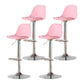 Living Room Nordic Liftable Barstool Leather Bar Stool with Silver Base Pink 4 Piece Set Clearhalo 'Bar Furniture' 'Bar Stools' 'bar_stools' 'furn' 'furn_bar_stools' 'Furniture' 'Kitchen & Dining Furniture' 5319989
